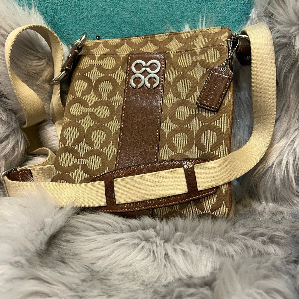 COACH Brown and Tan Crossbody Bag
